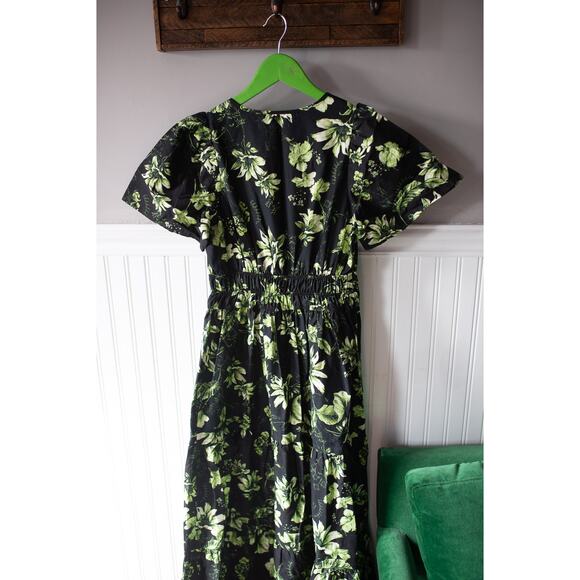 Anthropologie The Somerset Maxi Dress XS Green leaves - Picture 5 of 5